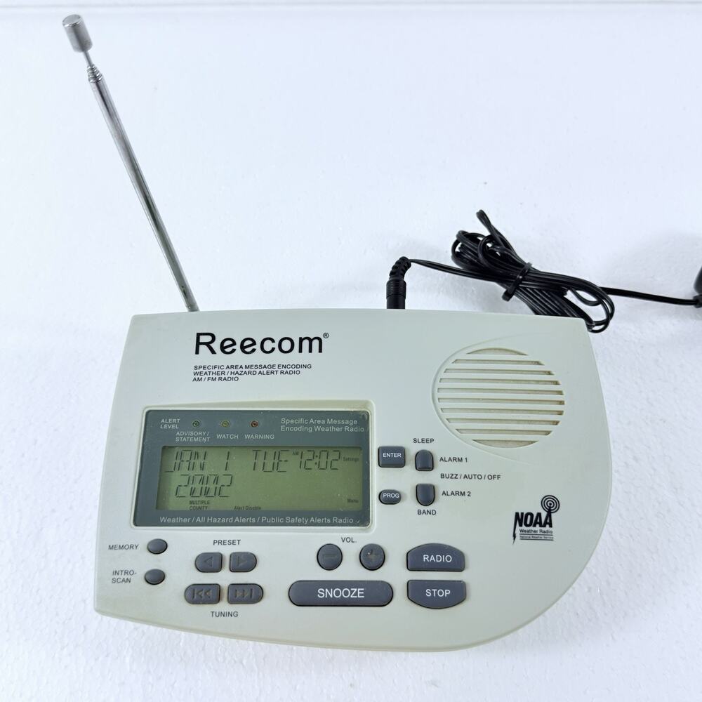 Reecom R-1650 NOAA Weather Alert Radio SAME Digital All Hazards AM/FM TESTED